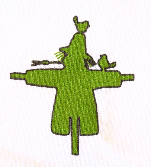 het logo van de Ploegfeesten - de vogelverschrikker blijft symbool voor de laatzomerse kermis van ons dorp