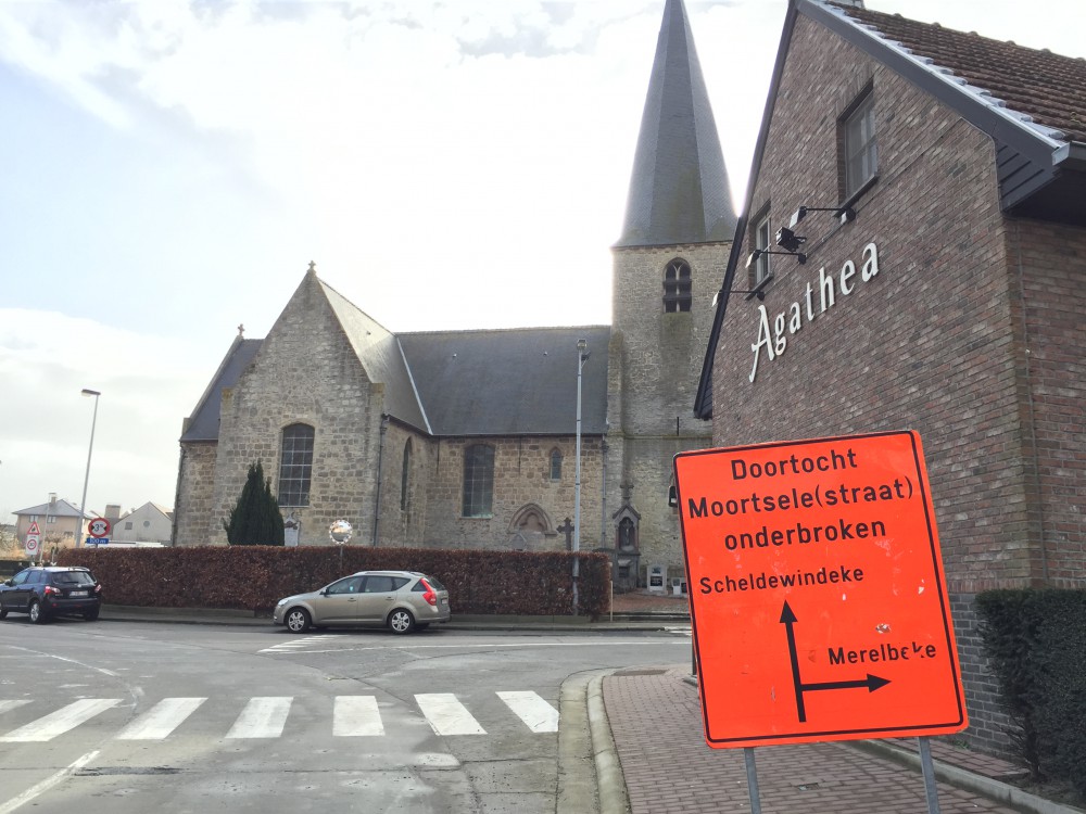 Vanaf 23/2 is Moortsele enkel te bereiken via de Lembergestraat en Bakkerstraat